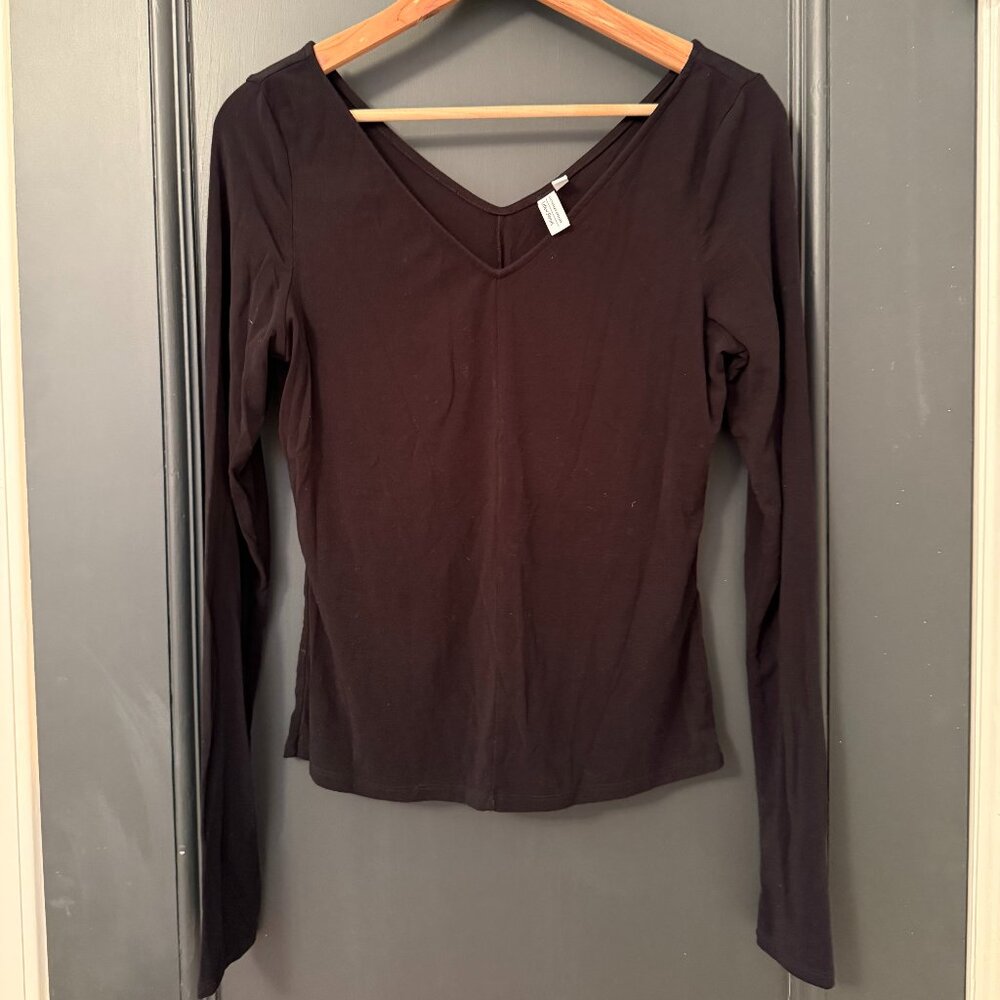 & Other Stories Black V-neck top